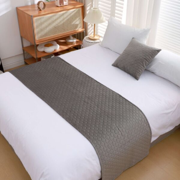 QVBR63x165 - Hotel Style Quilted Velvet Bed Runner Single 63 x 165cm Thumbnail